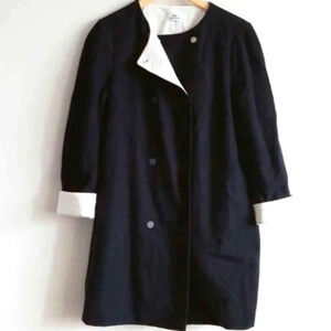Vintage Lacoste  Blue and white Wool Coat